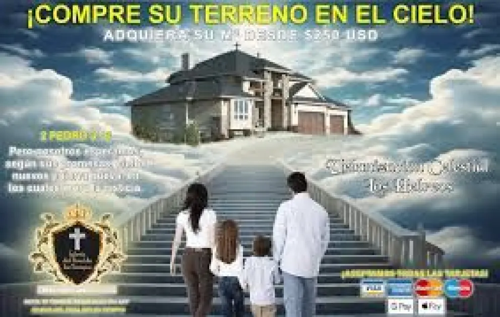 El Final de los Tiempos vende lotes de “terrenos celestiales”