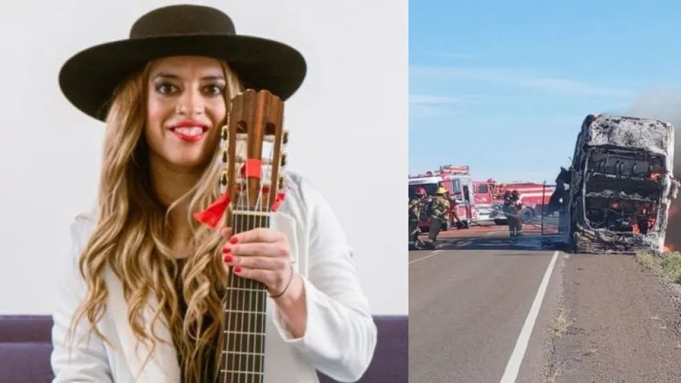 La cantante Antonella Mansilla y su banda fueron parte del contingente que logró escapar del colectivo en llamas