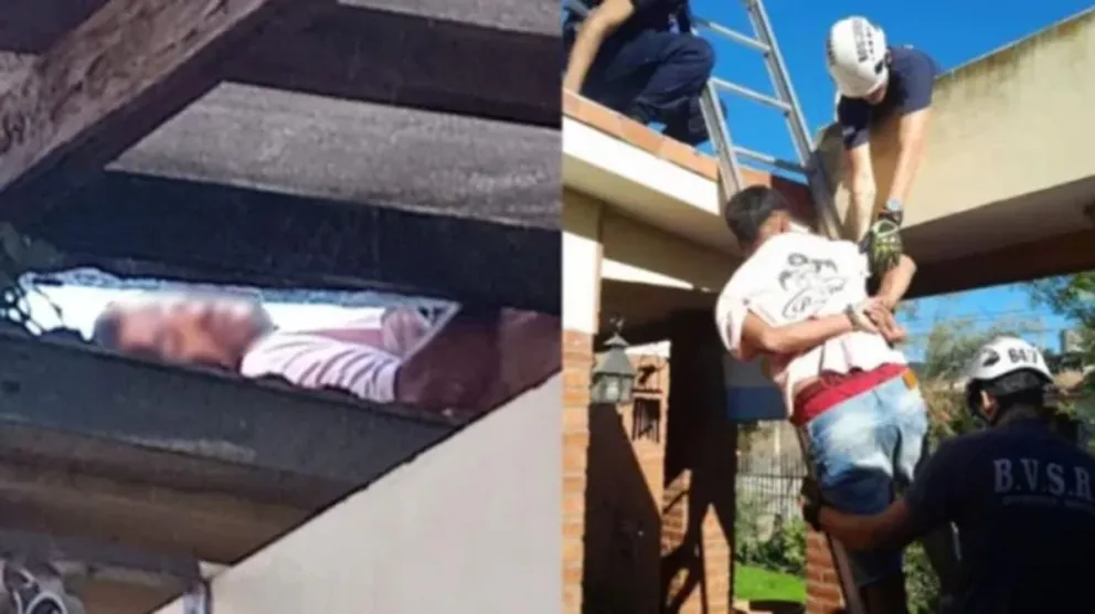 Un ladrón quedó atrapado en un ventiluz y tuvo que ser rescatado por los bomberos