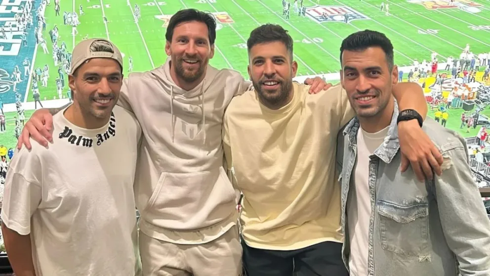 Messi y compañeros del Inter de Miami junto a sus familias disfrutaron de la final del Súper Bowl
