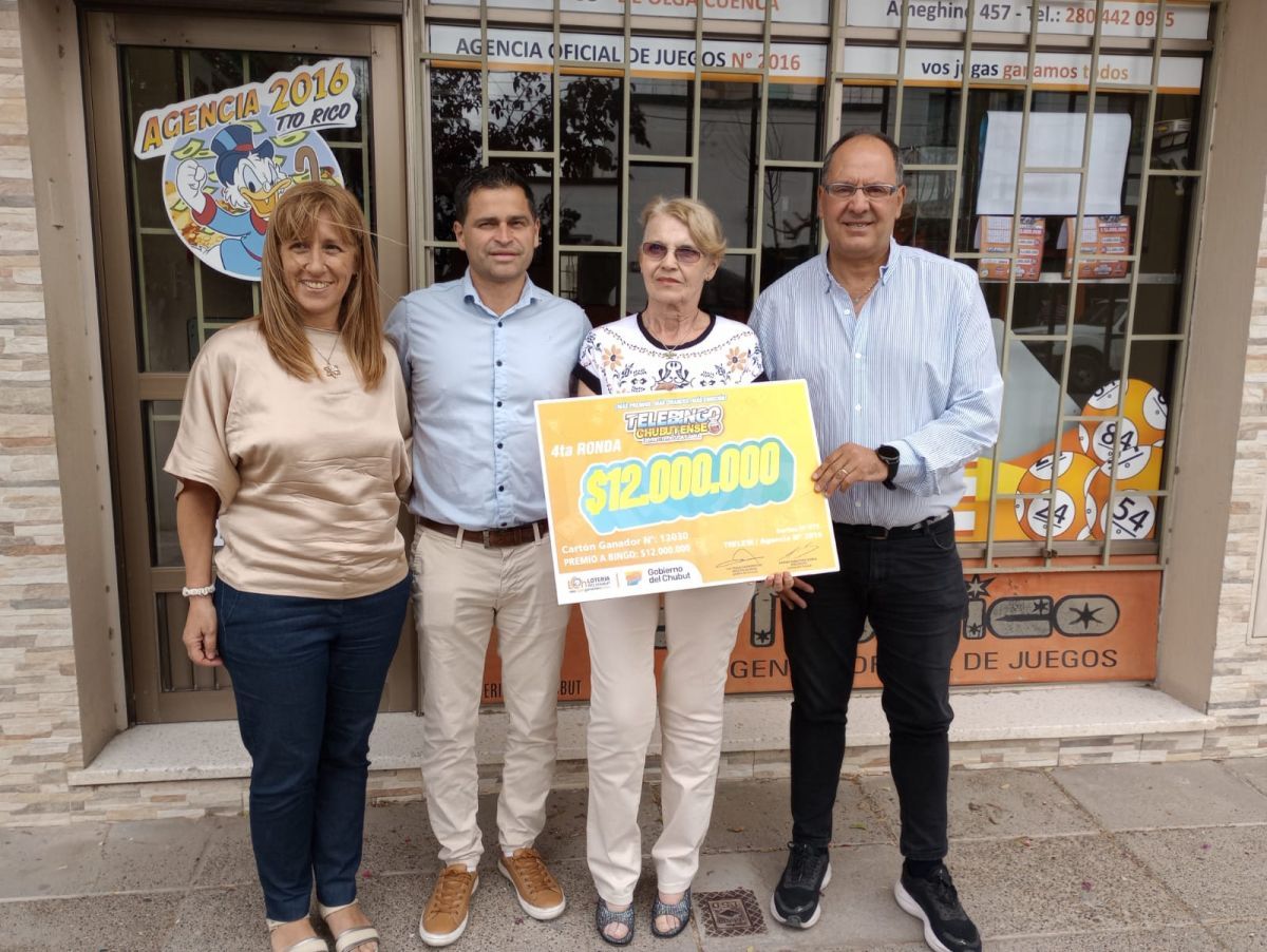 Lotería del Chubut entregó premio de 12 millones a un apostador del Telebingo
