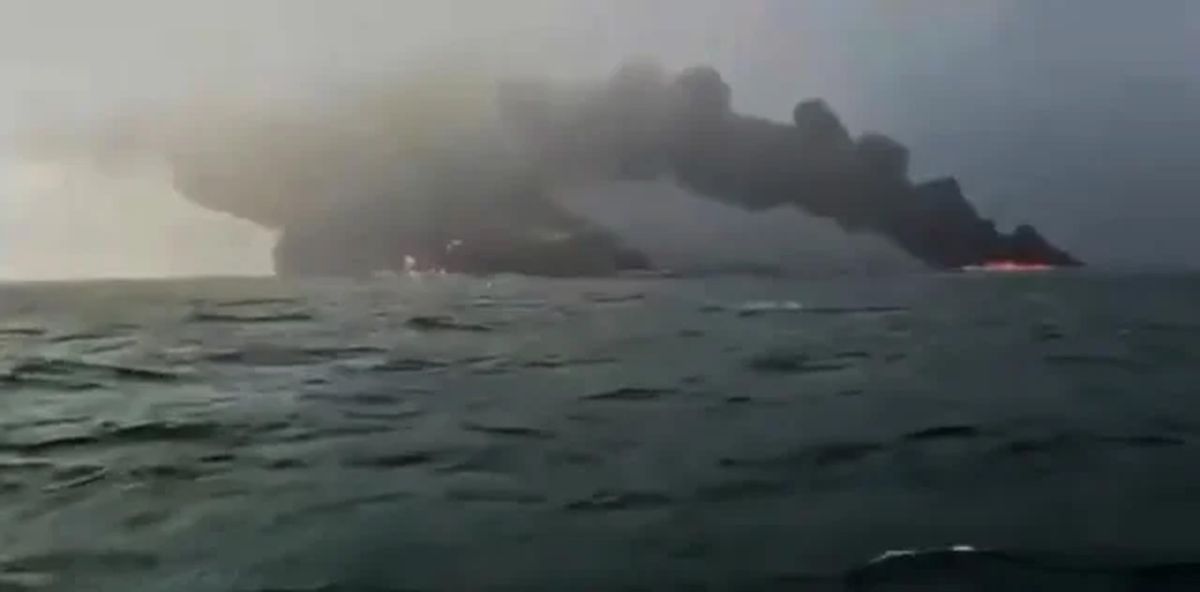 Colisión entre un petrolero y un carguero en el mar del Norte