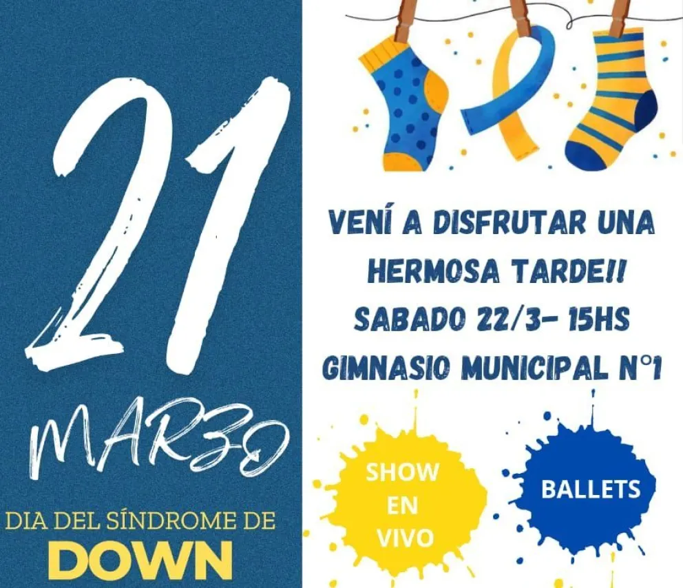 En Trelew se realizará una actividad inclusiva por el Día Mundial del Síndrome de Down