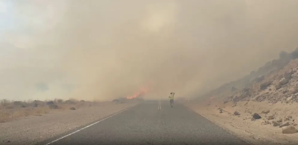 Hubo un corte en Ruta 40 por un incendio en La Rinconada