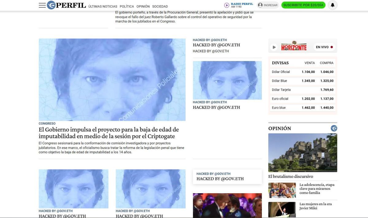 Ciberataque a Perfil: publicaron el DNI del presidente Milei