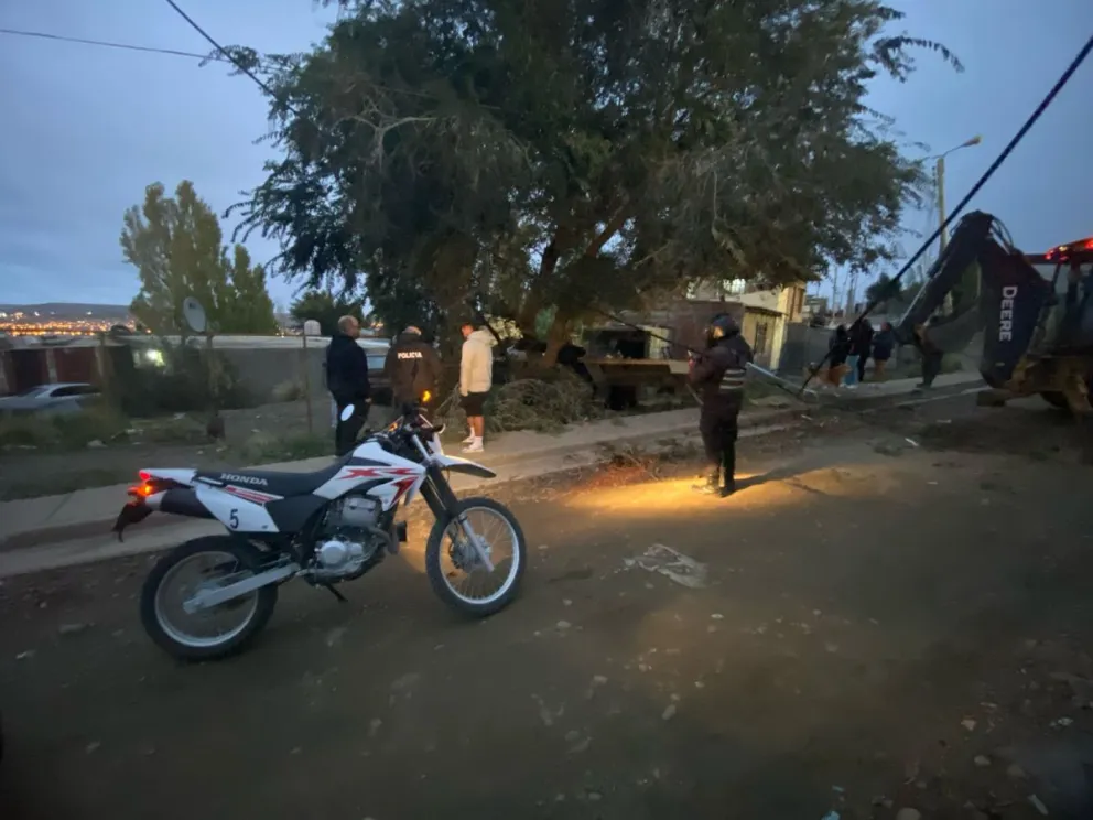 Un camión sin frenos embistió un cerco y un poste en Zona Sur