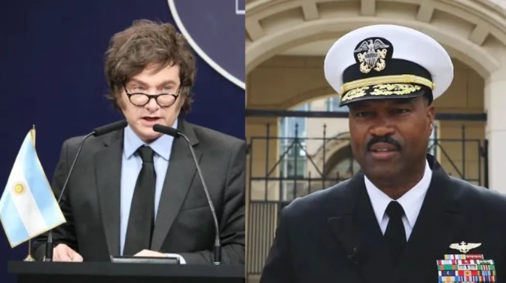 El presidente Javier Milei recibió al almirante Alvin Holsey en Casa Rosada para abordar una agenda de cooperación en defensa.