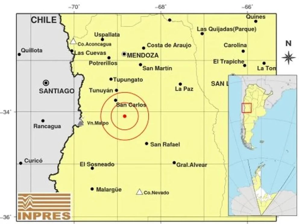 Fuerte sismo sacudió Mendoza: alcanzó magnitud 5 en la escala de Richter