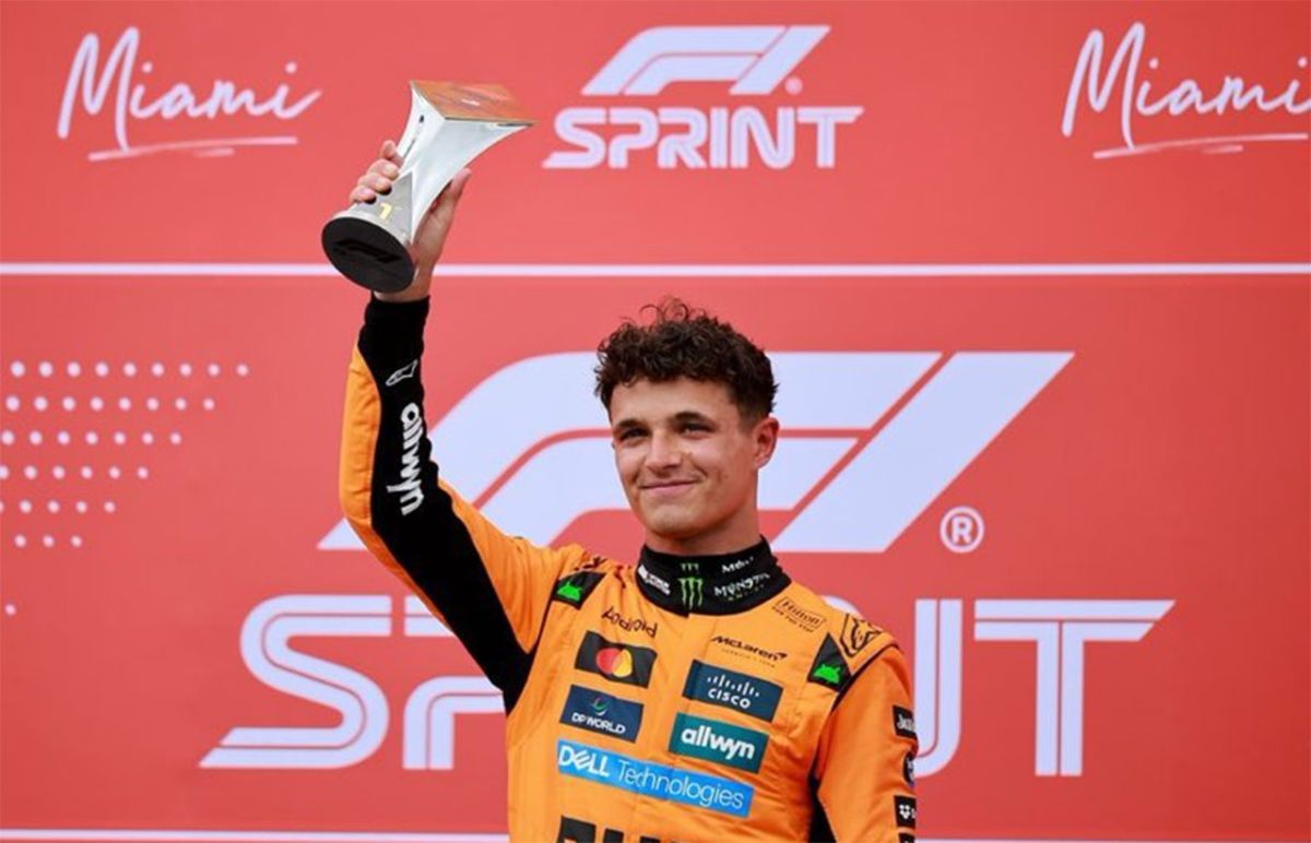 Norris brilló bajo la lluvia y se quedó con el Sprint de Miami