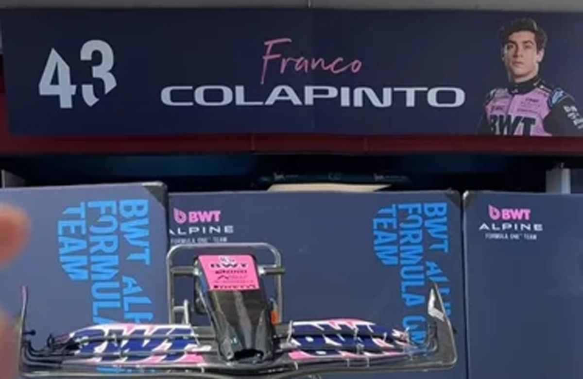Franco Colapinto ya tiene su cartel en el box de Alpine y sueña con su regreso en Imola