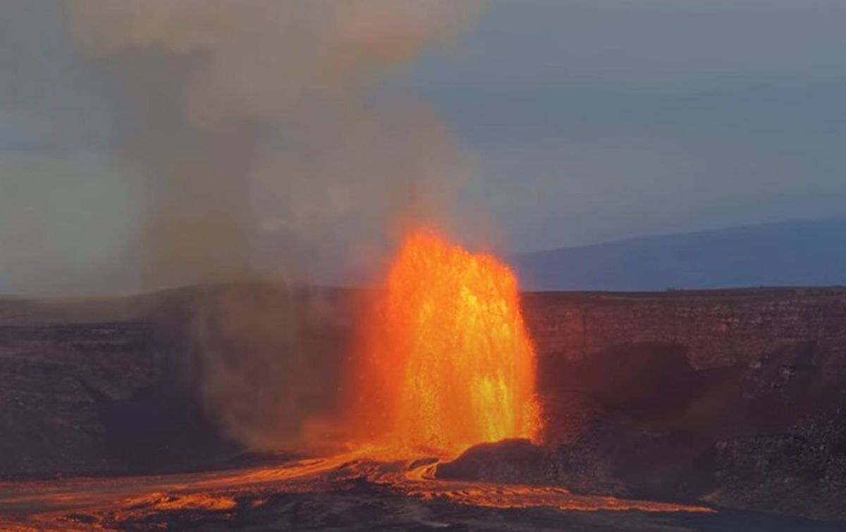 Impresionante pero breve erupción del volcán Kilauea en Hawái