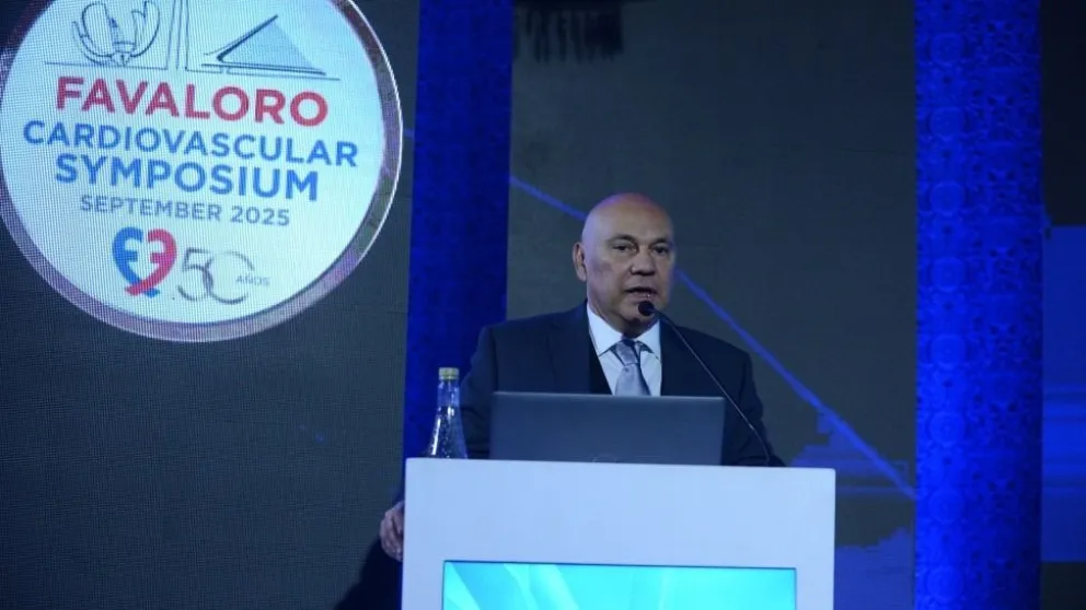 El contador Raúl Olmos, en la apertura del simposio