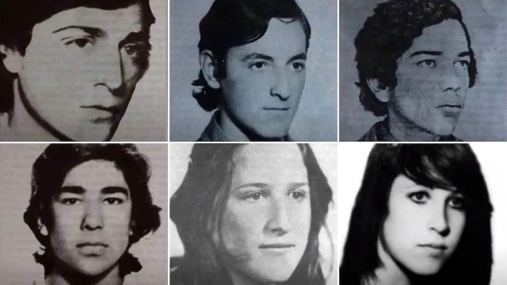 Daniel Racero, Horacio Ungaro, Claudio de Acha, Francisco López Muntaner, María Clara Ciocchini y María Claudia Falcone, los seis estudiantes desaparecidos .