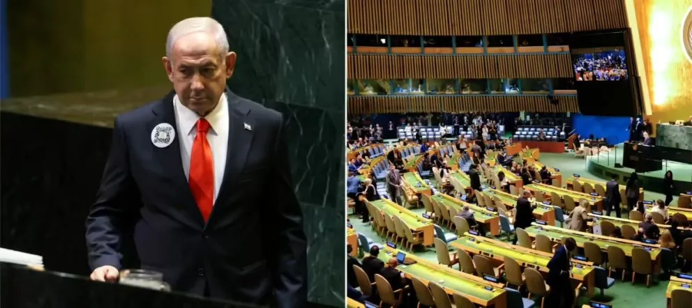 Delegaciones abandonaron la sala antes del discurso de Netanyahu.