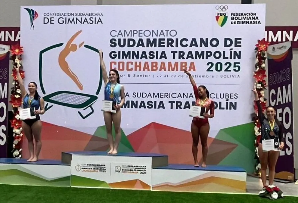 Florencia Famoso se colgó la medalla de plata en Tumbling Nivel A-17.