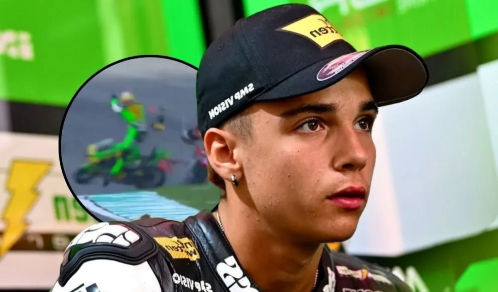 Noah Dettwiler, piloto de Moto3 que sufrió un accidente en el GP de Malasia. (@cipgreenpower).