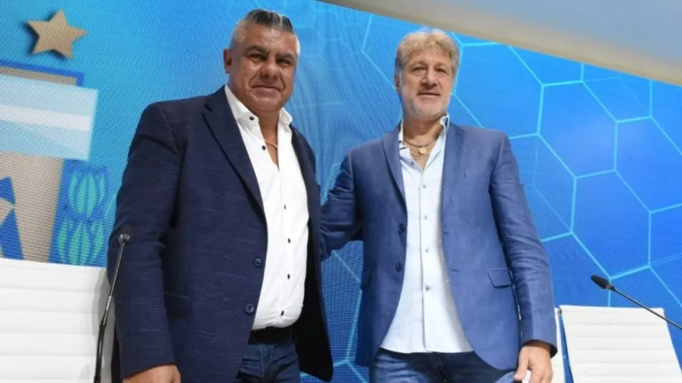 Claudio Tapia y Sergio Marchi en la AFA.