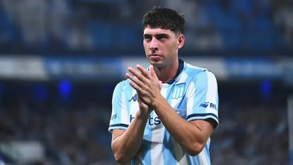 juan Ignacio Nardoni, volante de Racing. (Rodrigo Valle/Getty Images).