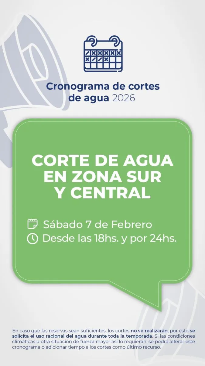 Fin de semana con cortes de agua en Comodoro: los detalles del cronograma - Image 2