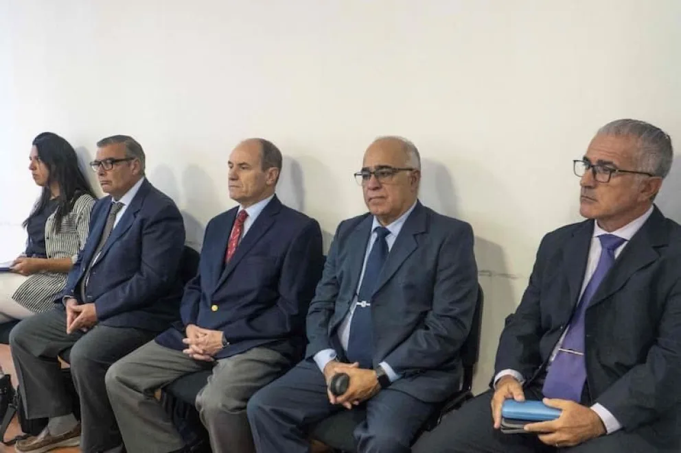 Los acusados Luis Enrique Lopez Mazzeo, Claudio Javier Villamide, Hector Alonso y Hugo Miguel Correa - AFP