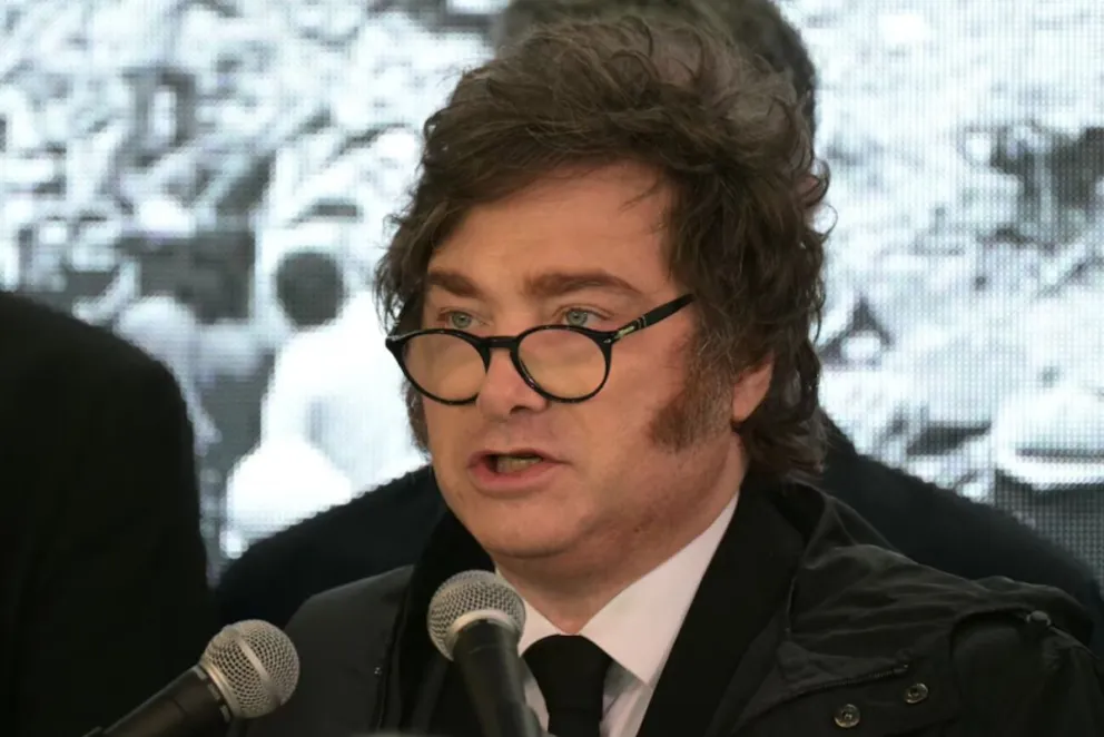 Javier Milei ratificó el rumbo de la política exterior, alineada con EE.UU e Israel / Fotografía JUAN MABROMATA (AFP)