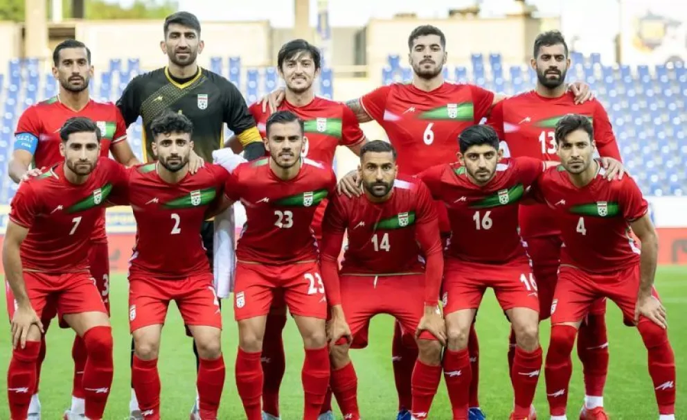 Los jugadores de Irán en un amistoso contra Uruguay. EFE.