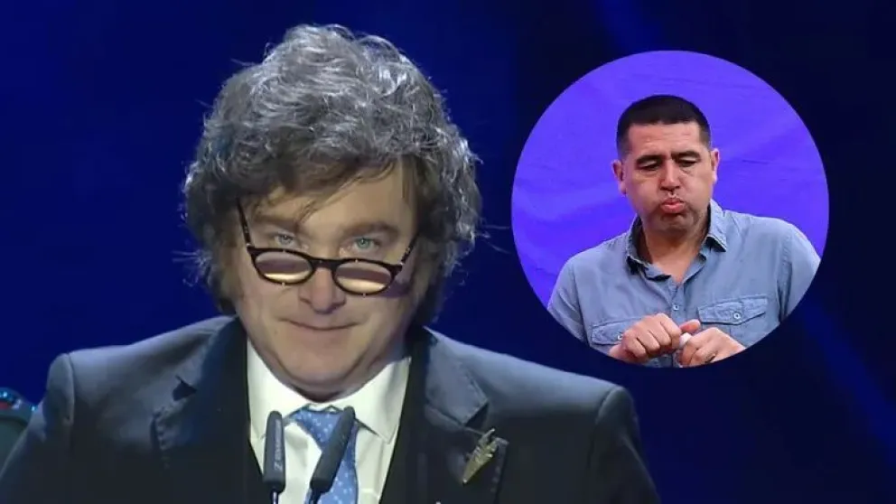 El presidente Javier Milei siempre estuvo enfrentado a Juan Román Riquelme. Con captura de pantalla y foto de N/A.