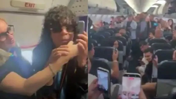 La Mona Jiménez brindó un show improvisado en un vuelo hacia Dallas