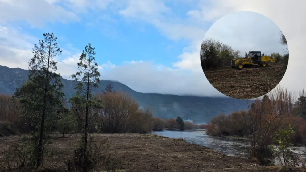 Lago Puelo realizó trabajos de mantenimiento y limpieza en el río Azul