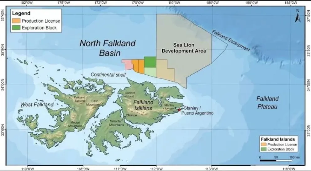 Cuenca Norte Malvinas, el lugar de explotación de hidrocarburos que pretende llevar adelante Gran Bretaña.