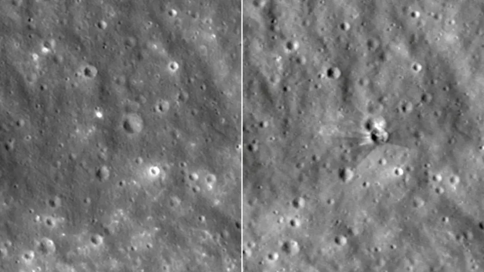 Imágenes de la NASA revelan el cráter dejado por el impacto del cohete de SpaceX contra la Luna
