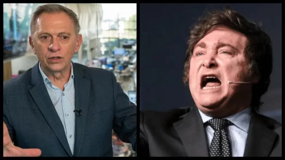 Marcelo Bonelli y Javier Milei, en el centro de la polémica luego de los agravios del mandatario contra el periodista tras la publicación de una columna.