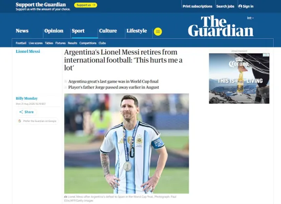 De "bombazo mundial" a "leyenda": la conmoción de los portales internacionales ante el adiós de Messi
