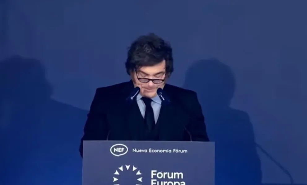 Milei en el Nueva Economía Fórum 2026, en Madrid.